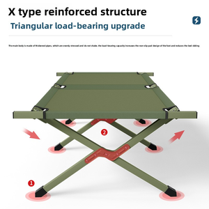Wholesale Portable Foldable Outdoor <b>Bed</b>, Modern Simple Camping <b>Bed</b>, Emergency Relief Lunch Break Steel WB3122B Wholesale Portabl - Product Image 4