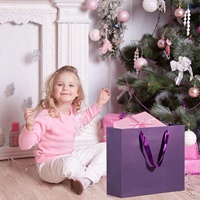 Grands sacs en papier de qualité supérieure pour les petites entreprises Logo privé imprimé sur mesure Carton d'emballage violet pour vêtements Cadeau Shopping