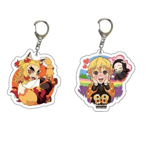 Cool Japanese Anime Peripherals Anime Key Chain Demon Slayer Pajamas Keychain Anime Plastic Acrylic Keychain