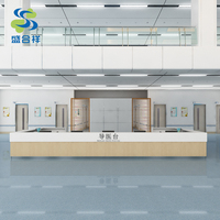 Station d'infirmière modulaire en métal, design ergonomique, comptoir en surface solide acrylique, armoire mobile à 3 tiroirs pour hôpital et chambre à coucher