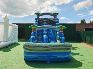Jeux de toboggan aquatique commercial de palmier de 18.5ft <span class=keywords><strong>maison</strong></span> de rebond cavalier toboggan gonflable extérieur d'enfants avec la vente de piscine - Product Image 3