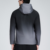 Veste de survêtement à capuche pour homme en polyester 100% avec dégradé de couleurs personnalisé, vêtements de sport respirants, fabricant OEM et ODM