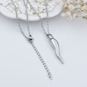 Perhiasan kremasi tanduk Italia untuk abu lada besi tahan karat kremasi liontin kalung peringatan perhiasan abu kenang-kenangan - Product Image 4