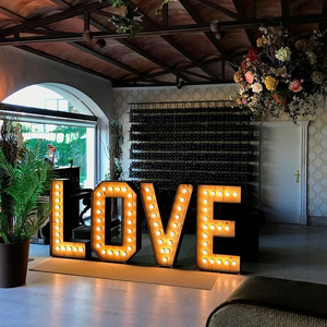 توصيل سريع، حروف ماركيز عملاقة مخصصة من المصنع، حروف مضيئة بمصابيح، حروف ماركيز كبيرة بمصابيح، ديكور خلفية للزفاف - Product Image 4