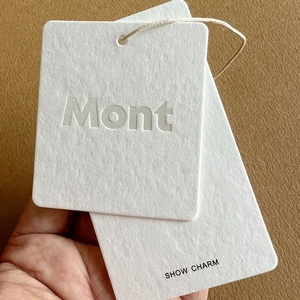 ป้ายและที่แขวนติดเสื้อโลโก้เส้นผมแบบนูนหรูหราอุปกรณ์เสริมเสื้อผ้าเป็นมิตรกับสิ่งแวดล้อม - Product Image 2