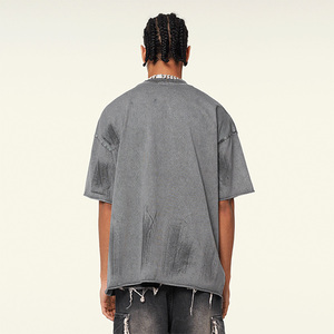 Mùa Xuân Và Mùa Hè Nặng Rửa Màu Sắc Cổ Điển Á<span class=keywords><strong>o</strong></span> Thun Thương Mại Nước Ngoài Người Đàn Ông Của Boxy T Á<span class=keywords><strong>o</strong></span> Sơ Mi Nam - Product Image 3