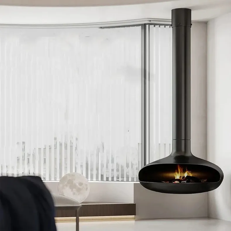 इनडोर हैंगिंग हीटिंग लकड़ी जलाने वाला स्टोव, ठंडे मौसमों में इलेक्ट्रिक लाइटिंग के लिए एक आरामदायक दृश्य और वार्मिंग अनुभव प्रदान करता है