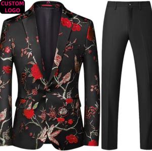 6XL男性用スーツカスタムロゴ<span class=keywords><strong>2</strong></span>ピースウェディングコスチュームオムブレザー男性用高級ウェディングプロムスーツ - Product Image 2