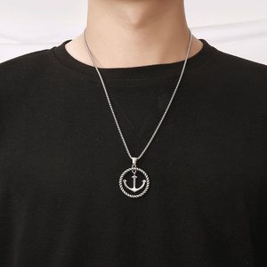 Wolf Warrior <b>Titanium</b> Steel Necklace Anchor Pendant Gold Silver Unisex Hip Hop Charm SP875 - Product Image 4