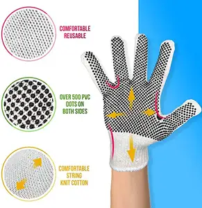 Fabrika fiyat üreticisi tedarikçisi kaymaz anti-cut aşınma direnmek PVC noktalar pamuklu örme eldiven sanayi iş eldivenleri