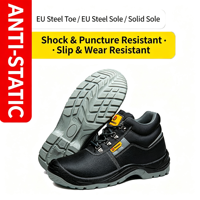 Chaussures de sécurité montantes en cuir de vachette certifiées CE, antistatiques, anti-choc et anti-perforation pour hommes, idéales pour l'industrie du soudage et la protection au travail.