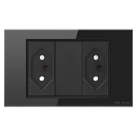 Prise murale standard brésilienne YH, panneau tactile PC de luxe, 3 prises, protection IP20, 16A/250V, durée de vie mécanique de 15 ans, facile à utiliser