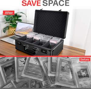 Y Y 140+ 4 ROW Graded Card Storage Box Graded Card Slab Case Card Storage Case Aluminum - Product Image 3