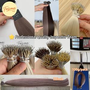 ファシメイ特売ナノリングヘア中国産原毛ダブルドローン人毛エクステペルーカ人毛エクステンションペルカスカベロロシア産バージンヘア - Product Image 5