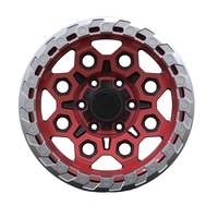 Ruedas Forjadas Geruida S3-00037 18-24 Personalizadas en Rojo Candy con Borde Mecanizado, Diseño Hexagonal, Tipo Deep Dish, Estándar DOT para Jeep Wrangler, Garantía de 6 Años