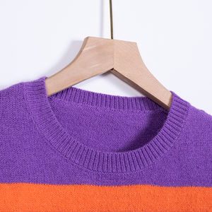 Maglione Pullover da donna personalizzato alla moda 2025 maglione da donna a maniche lunghe a righe <span class=keywords><strong>rosso</strong></span> nero lavorato a <span class=keywords><strong>maglia</strong></span> Casual <span class=keywords><strong>abito</strong></span> maglione da donna - Product Image 3