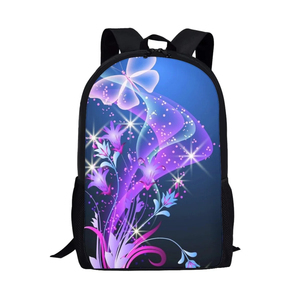 Bling violet papillons motif <span class=keywords><strong>sac</strong></span> à <span class=keywords><strong>dos</strong></span> filles femmes étudiants sacs d'école <span class=keywords><strong>sac</strong></span> à <span class=keywords><strong>dos</strong></span> pour adolescents confortables sacs à livres primaires - Product Image 3