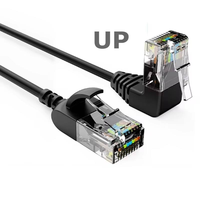 Câble RJ45 XunJie UTP CAT6 Slim à 90 degrés pour ordinateur portable/routeur - Gaine en PVC, conducteur solide, longueur personnalisée