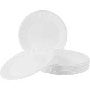 Assiettes rondes en papier blanches de 8,3 pouces, jetables, légères, petites assiettes pour les collations des enfants et les repas des tout-petits - Product Image 1