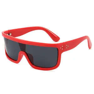 Wholesale Shield Oem Sport Big Red Large Square Frame Sunglasses Oversized Mens