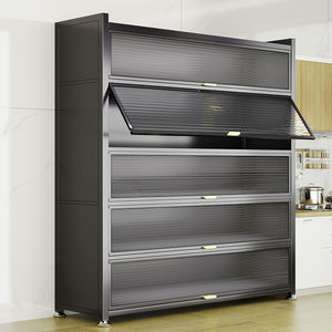 5 portes rabattables anti-poussière moderne armoire à épices de cuisine compacte comptoir efficace unité de stockage de condiments meubles de bureau - Product Image 3