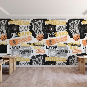 Slogan de basket-ball <span class=keywords><strong>papier</strong></span> <span class=keywords><strong>peint</strong></span> mural autocollant décoration de la maison - Product Image 3