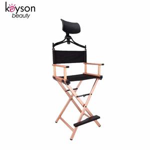 Keyson नई उत्पाद टिकाऊ एल्यूमीनियम पेशेवर श्रृंगार कलाकार कुर्सी के साथ कर सकते हैं कस्टम लोगो मेकअप आपा तालिका दर्पण और कुर्सी - Product Image 4