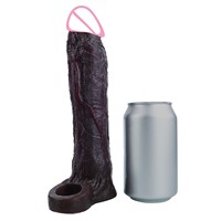 ORALSX 8 pouces, extenseur de pénis vibrant, agrandisseur de pénis, retardateur d'éjaculation, préservatif réutilisable, manchon de pénis noir pour couples, jouets sexuels