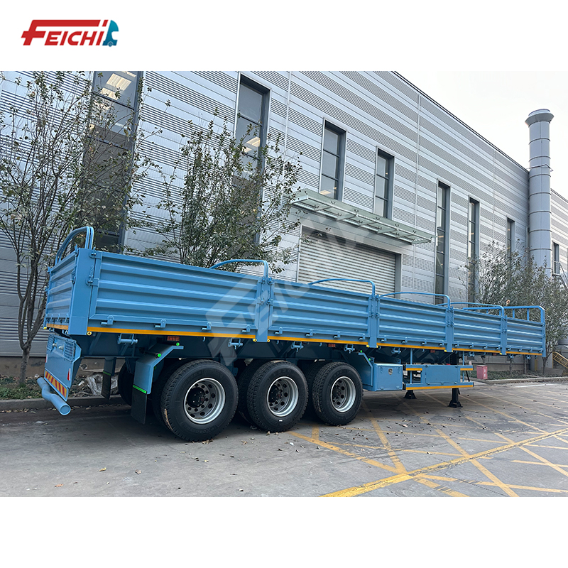 Top Seller FeiChi 3 Axle Sidewall Fence Trailer Bulk Cargo Carrier 60Ton Capacity Africa-Optimized Chassis Design