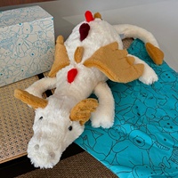 Peluche géante dinosaure blanc super douce Dragon des Neiges britannique JE 66-160cm, jouet en peluche, décoration de maison, cadeau, coton PP