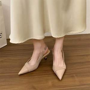 Sandalias de Tacón Alto y Fino con Correa en el Tobillo y Cierre de Hebilla de Cuero Genuino, Punta Puntiaguda, Elegantes y Sexys para Mujer, para Todas las Temporadas - Product Image 6