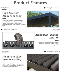 Pérgola Arquitectónica de Aluminio a Medida con Estructura Reforzada para Proyectos de Villas Personalizadas y Gazebos Modernos para Paisajes - Product Image 2