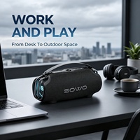 Enceinte portable sans fil SOWO X30 30W RMS True Stereo, étanche IP66, avec batterie externe et lumière RGB, lanterne de camping, Bluetooth