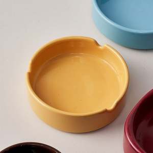 Custom Logo Printed Colorful Round Square Ceramic Ashtray Portable Design for <b>Smoking</b> <b>Box</b> Packing - Product Image 1