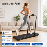 Tapis de course pliable et portable pour bureau à domicile, avec moteur DC 1,5 CV, exécutant 12 programmes