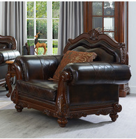 Ensemble de canapés en cuir véritable de style américain classique et luxueux, canapé de salon, combinaison en bois massif, pour la maison, l'hôtel et la villa