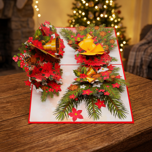 Fleurs de Poinsettia Noël Cadeaux 3D Carte Pop Tendance Actuelle Meilleur Prix Artisanat Découpe Papier Vietnam Conception Personnalisée - Product Image 2