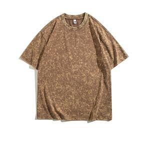 MT2693 Vendeur de vêtements Vente en gros T-shirts surdimensionnés en coton 230 g/m² personnalisés Impression à la cire Lavé T-shirts pour hommes et femmes - Product Image 3