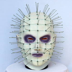 Máscara de Pinhead de <span class=keywords><strong>Hellraiser</strong></span> al por Mayor, Máscara de Látex de Cabeza Completa para Cosplay del Personaje de Película de Terror Pinhead, para Adultos, para Halloween - Product Image 1