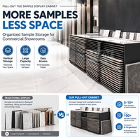 Meuble de présentation coulissant sur mesure pour échantillons de carrelage, marbre, quartz, pierre, céramique – Présentoir de stockage pour salle d'exposition