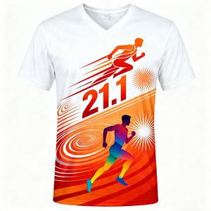 T-shirts pour hommes en polyester 100% personnalisés avec logo OEM, vente en gros, unisexe, amples, respirants, à séchage rapide, sublimation, pour la course à pied - Product Image 3