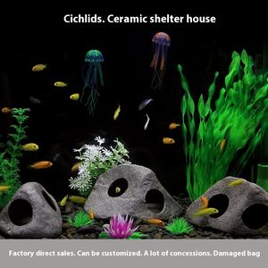 सिचिलिड्स के लिए बैंगनी मिट्टी के बर्तन झींगा के लिए आभूषण मछली घोंसला-एक्वेरियम मछली टैंक लैंडस्केप सजावटी - Product Image 2