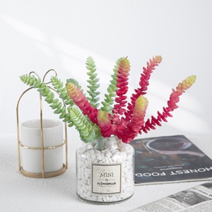 CallaFloral Plante Succulente Artificielle Mini Décoration Végétale pour la Maison, le Bureau, Style Européen, Bouquet en PVC Caoutchouc Souple Rouge et Vert - Product Image 2