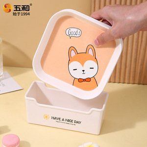 Wuhe Animal Shaped Square Plate Food Grade Plastic Cartoon Design Small Snack Plate For Party - Product Image 5