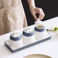 Bouteille à épices de cuisine en céramique pour sauce soja, vinaigre, poivre et autres ingrédients – Récipient de stockage alimentaire