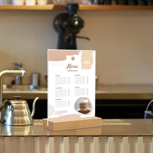 Akrilik Şarj Edilebilir Çevre Dostu Özelleştirilmiş Sergi Standı Vernikli Yüzey İşlemli Ayaklı Menü Panosu Sipariş Fiyatları - Product Image 6