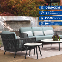 Ensemble de meubles de jardin modulaires sectionnels rembourrés résistants aux UV, en rotin, pour toutes les saisons, canapés de jardin, canapé d'extérieur