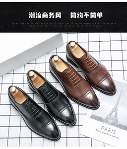Factory Wholesale <b>Pointed</b> <b>Toe</b> British Style Leather Shoes Cross-border New Hairstyle Loafers for Male Wedding Shoes - Product Image 3