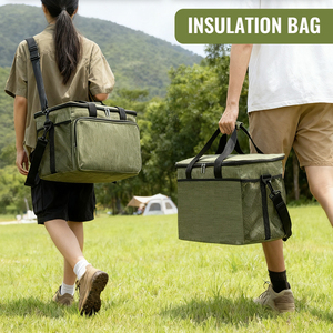 Glacière isotherme légère et durable en tissu Oxford <span class=keywords><strong>pour</strong></span> canettes alimentaires avec ouvre-bouteille, étanche, <span class=keywords><strong>pour</strong></span> le camping en extérieur, boîte de rangement, logo personnalisé - Product Image 1