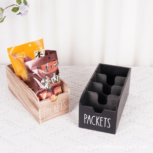 Caja de Almacenamiento de Madera con Múltiples Compartimentos, Pintura Negra Pulida, Rectangular con Divisiones para Condimentos, Té y Café en el Escritorio del Hogar - Product Image 2